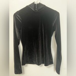 PAIGE Black Velvet Long Sleeve Top